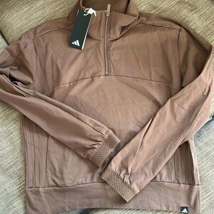 NWT Adidas women’s golf sport quarter zip mocha brown sz M